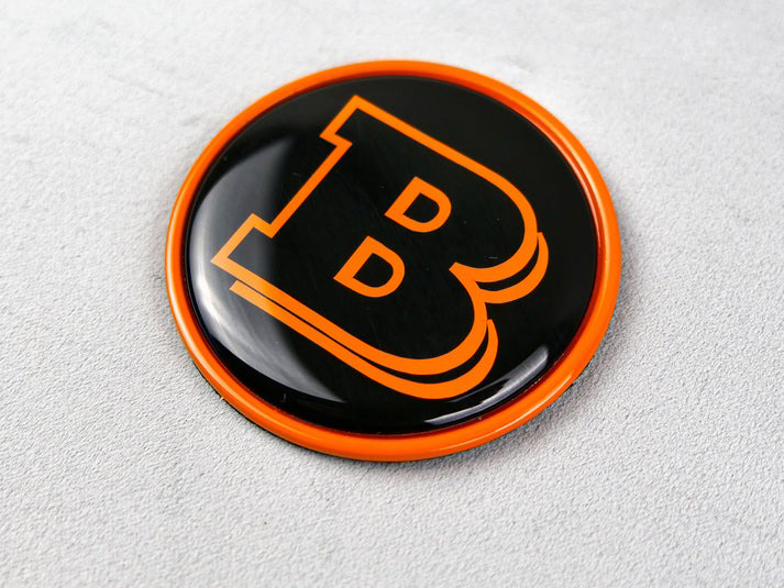 Mercedes-Benz G-Class W463 W463A Hood Scoop Metal Badge Orange Brabus Emblem 55 mm